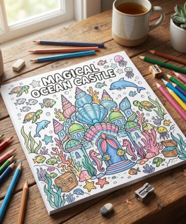 Ocean Castle Coloring Pages for Kids | Magical Sea Creatures Printable Activity | Underwater Kingdom Digital Download for Toddlers