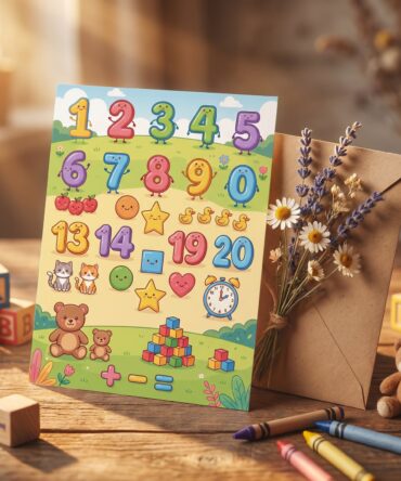 Toddler Math Flashcards | Montessori Printable Learning Cards 0-5 | Big Numbers Shapes Counting | Digital Download