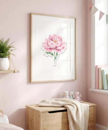 Mom Digital Wall Art | Watercolor Peony & Floral Stickers | Aesthetic Pastel Nursery Decor Printable Gift Download