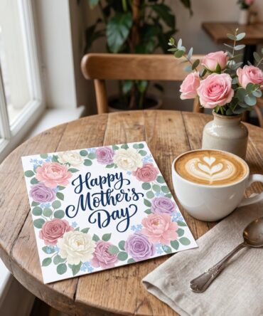 Mother's Day Watercolor Floral Clipart | Blush Peony Rose Wreath Graphics Bundle | Printable Card Template Digital Download