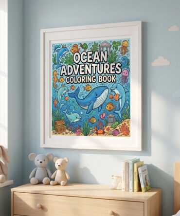 Kids Ocean Coloring Book | Printable Whale Dolphin Pages | Sea Life Activity for Toddlers & Children | Cute Marine Animal Digital Download