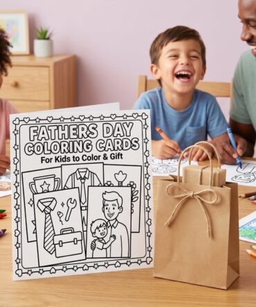 Fathers Day Coloring Cards for Kids | Printable Dad Activities | DIY Fathers Day Gift | Children's Coloring Book Digital Download