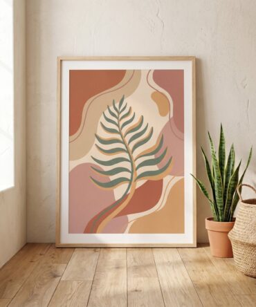 Abstract Botanical Art Prints | Boho Earth Tone Wall Decor | Minimalist Living Room Aesthetic | Digital Download