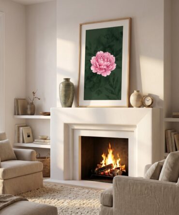 Botanical Wall Art Set | Pink Peony Rose Marble Floral Prints | Aesthetic Home Decor Digital Download