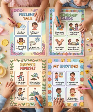SEL Social Emotional Learning Conversation Cards | Kids Feelings Talk Worksheets | Classroom Printable PDF Digital Download