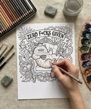 Swear Word Coloring Book | Grumpy Cat Printable Pages | Adult Humor Funny Cats | Anti-Stress Digital Download for Relaxation & Gifting