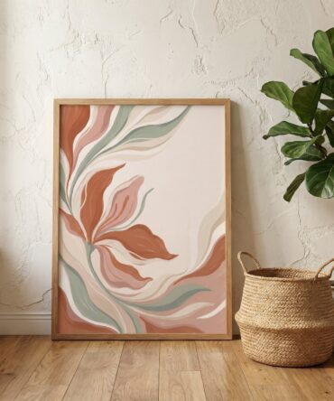 Boho Floral Wall Art | Abstract Botanical Prints | Terracotta & Blush Pink Decor | Modern Boho Living Room | Printable