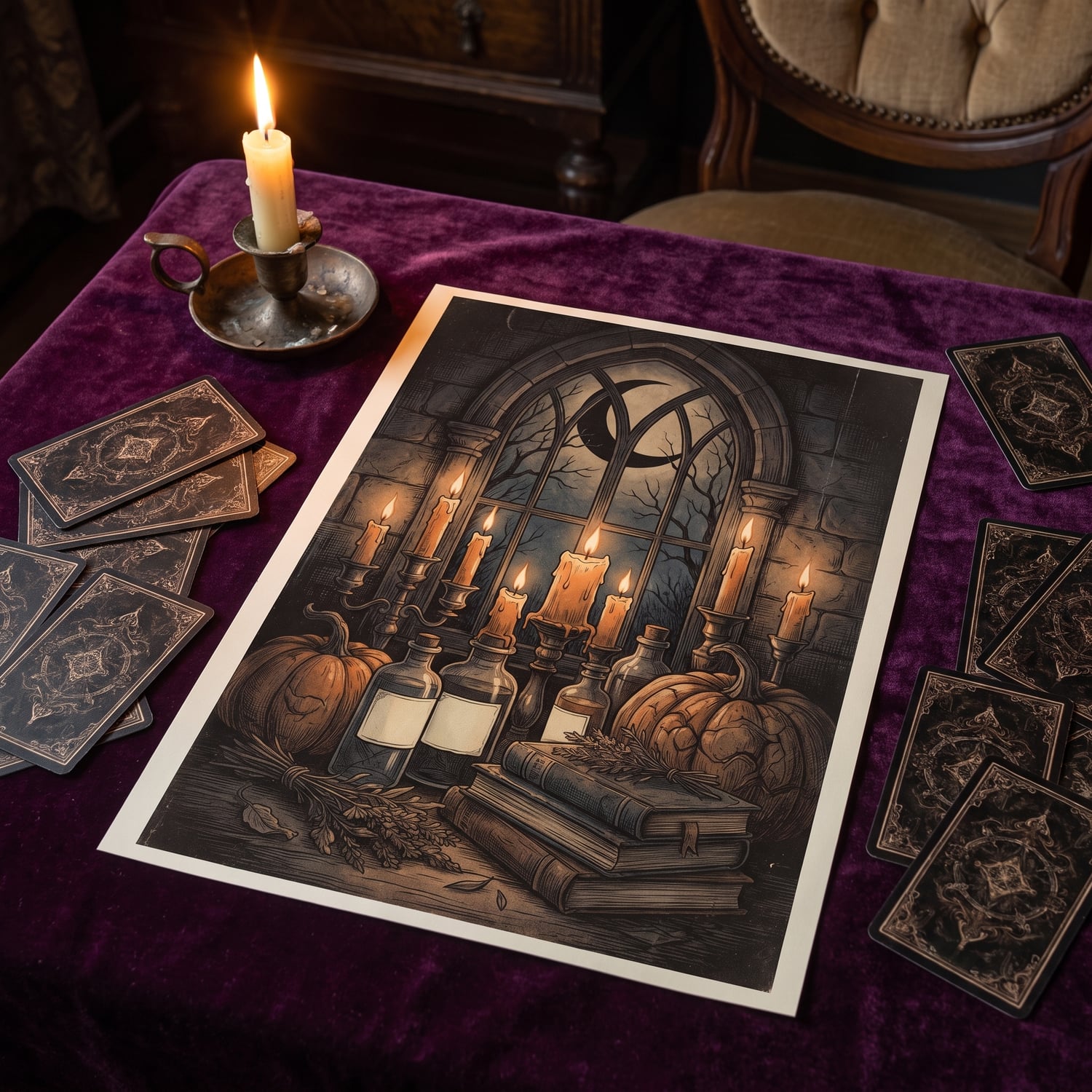 Halloween Wall Art Set of 50 | Vintage Dark Moody Prints | Gothic Witchy Gallery Wall | Dark Academia Printable Decor | Instant Download - Image 8