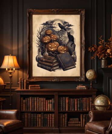 Halloween Wall Art Set of 50 | Vintage Dark Moody Prints | Gothic Witchy Gallery Wall | Dark Academia Printable Decor | Instant Download